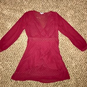 Pink Lily Small Burgundy Dress